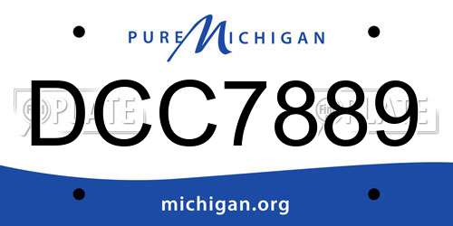 DCC7889 Michigan License Plate