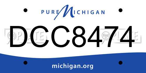 DCC8474 Michigan License Plate
