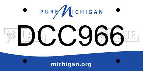 DCC966 Michigan License Plate