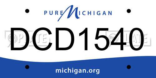 DCD1540 Michigan License Plate