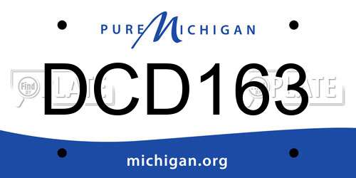 DCD163 Michigan License Plate