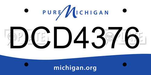 DCD4376 Michigan License Plate
