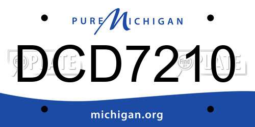 DCD7210 Michigan License Plate