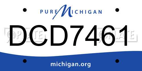 DCD7461 Michigan License Plate