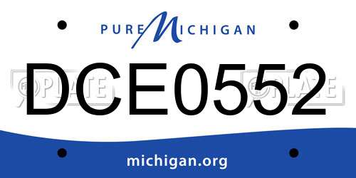 DCE0552 Michigan License Plate
