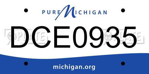 DCE0935 Michigan License Plate