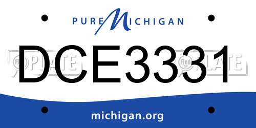 DCE3331 Michigan License Plate