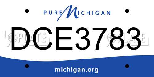 DCE3783 Michigan License Plate