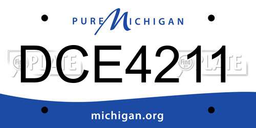 DCE4211 Michigan License Plate