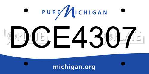 DCE4307 Michigan License Plate