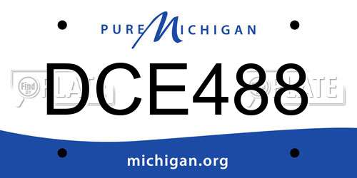 DCE488 Michigan License Plate