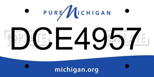 DCE4957 Michigan License Plate