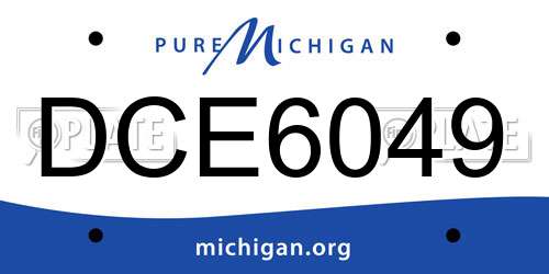 DCE6049 Michigan License Plate