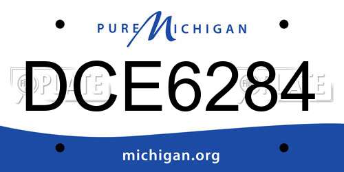 DCE6284 Michigan License Plate