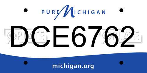 DCE6762 Michigan License Plate