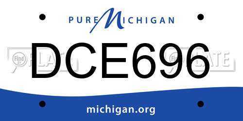 DCE696 Michigan License Plate