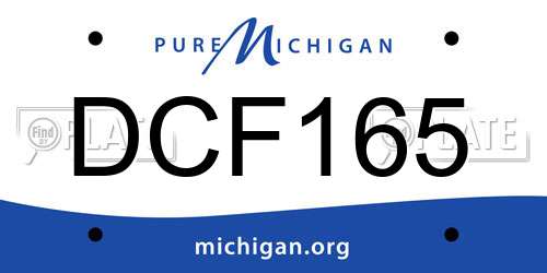 DCF165 Michigan License Plate