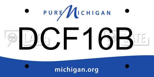 DCF16B Michigan License Plate