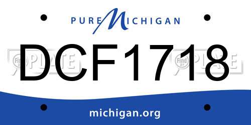 DCF1718 Michigan License Plate
