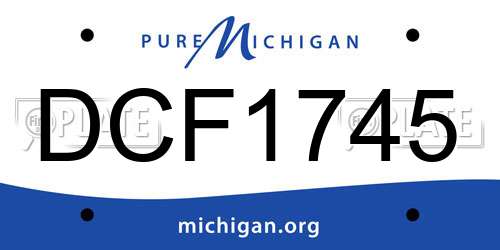 DCF1745 Michigan License Plate