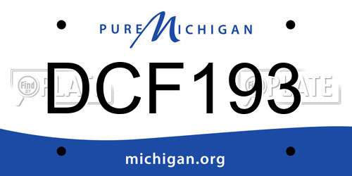 DCF193 Michigan License Plate