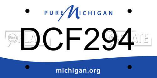 DCF294 Michigan License Plate