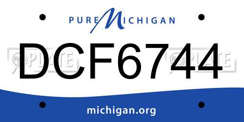DCF6744 Michigan License Plate