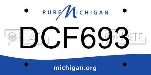 DCF693 Michigan License Plate