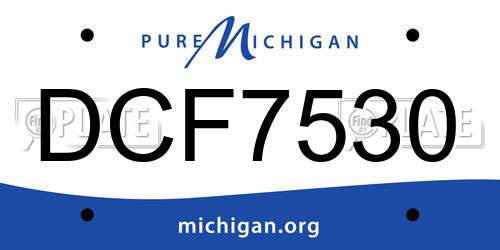 DCF7530 Michigan License Plate