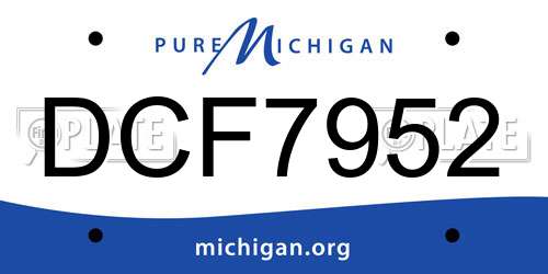DCF7952 Michigan License Plate