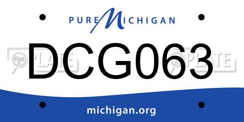 DCG063 Michigan License Plate