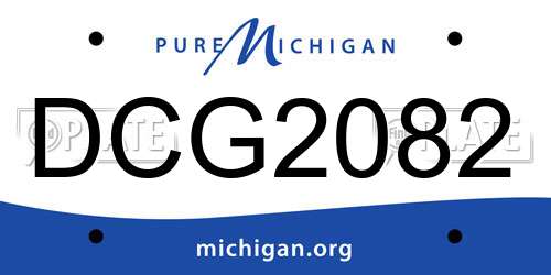 DCG2082 Michigan License Plate