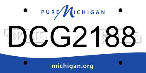 DCG2188 Michigan License Plate