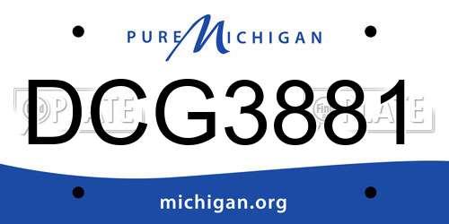 DCG3881 Michigan License Plate