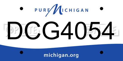 DCG4054 Michigan License Plate