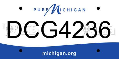 DCG4236 Michigan License Plate