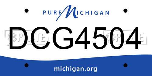 DCG4504 Michigan License Plate