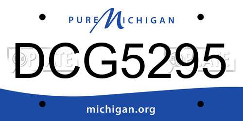 DCG5295 Michigan License Plate