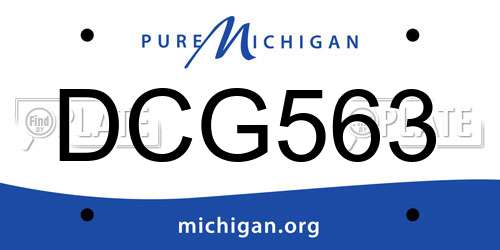 DCG563 Michigan License Plate