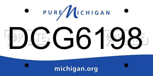 DCG6198 Michigan License Plate