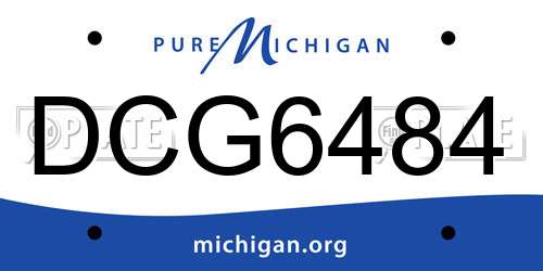 DCG6484 Michigan License Plate
