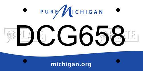 DCG658 Michigan License Plate