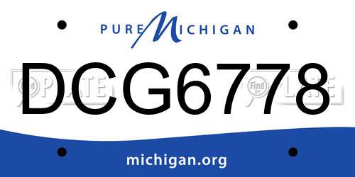 DCG6778 Michigan License Plate