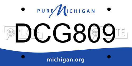 DCG809 Michigan License Plate