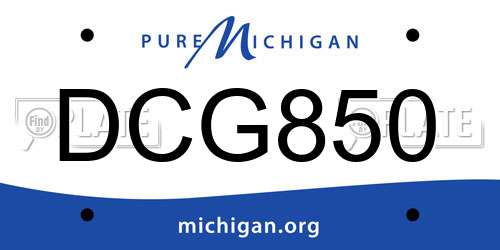 DCG850 Michigan License Plate