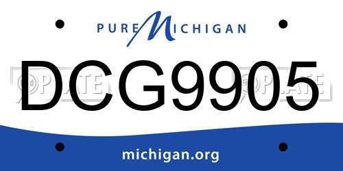 DCG9905 Michigan License Plate