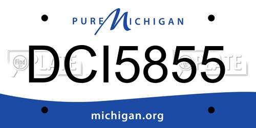 DCI5855 Michigan License Plate