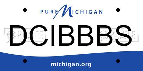 DCIBBBS Michigan License Plate