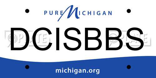 DCISBBS Michigan License Plate