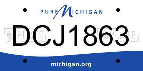 DCJ1863 Michigan License Plate